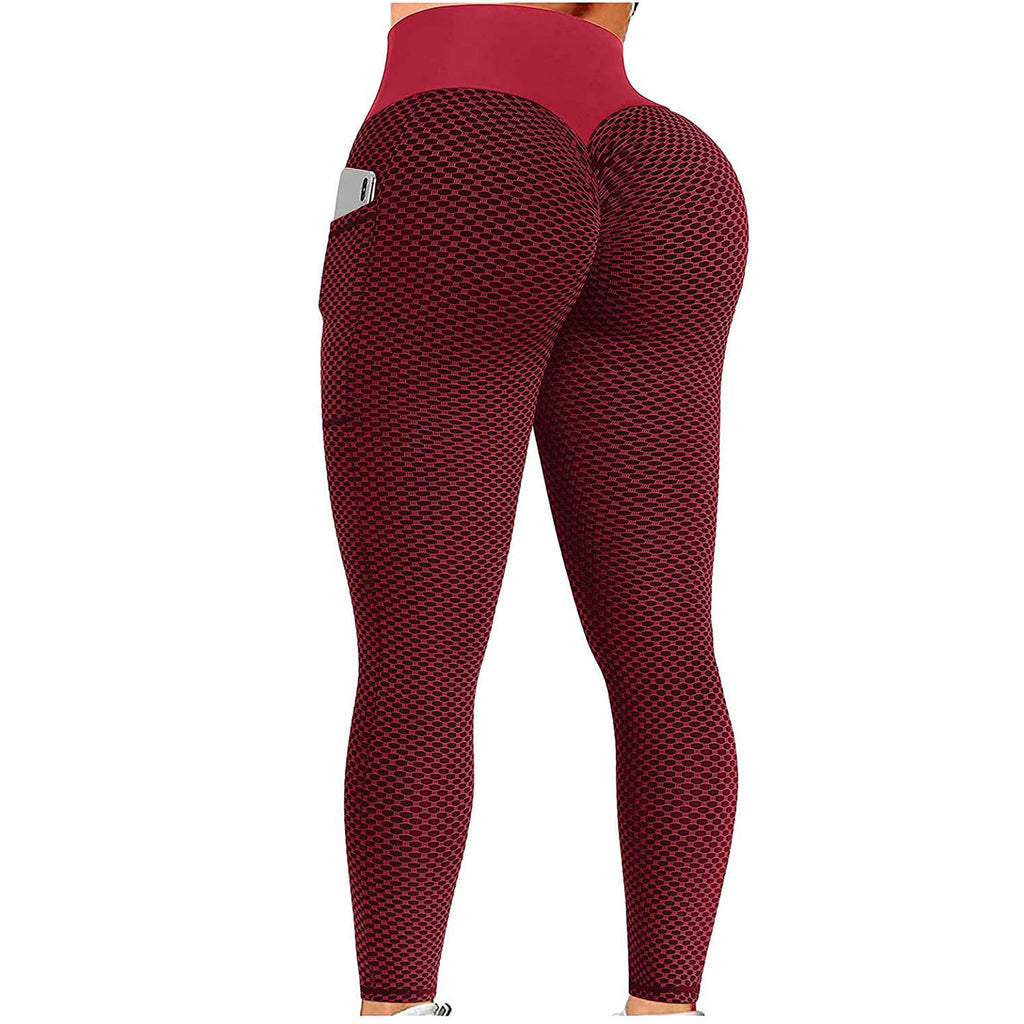 Bosivo Scrunch Booty Honeycomb Anti Cellulite Leggings Yoga Pants