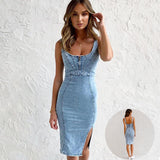 Women's Denim Jean Summer Mini Dress