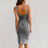 Women's Denim Jean Summer Mini Dress