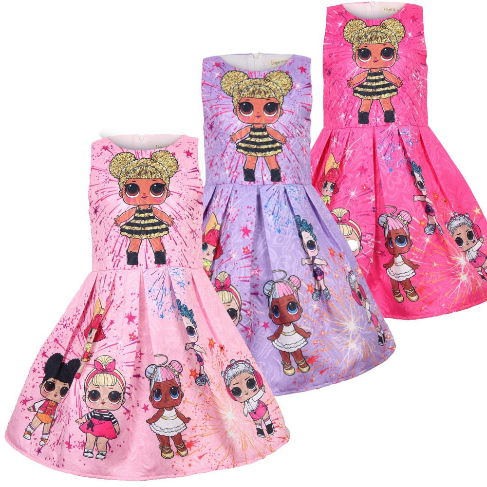 Lol Surprise Dolls Dress Children's Dresses Girls Birthday Party Dress LOL girls Dress
