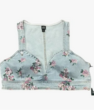 Women’s Jean Plunging V Sexy Crop tops