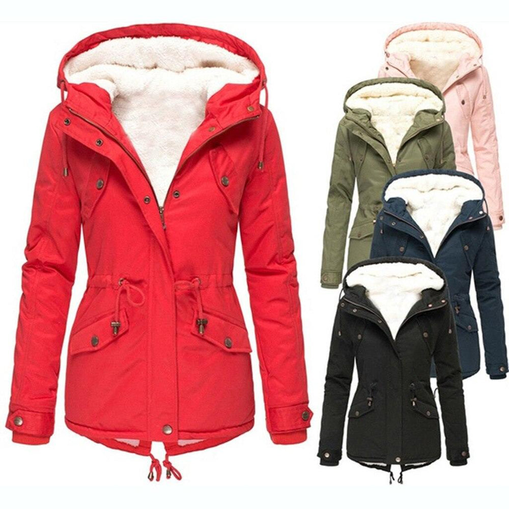 Women’s New Winter Coats Solid Color Hooded Jackets - Loving Lane Co