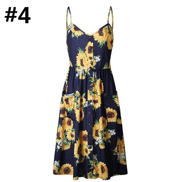 Womens Dresses Floral Maxi Spaghetti Strap Midi Dresses 16 Prints - Loving Lane Co