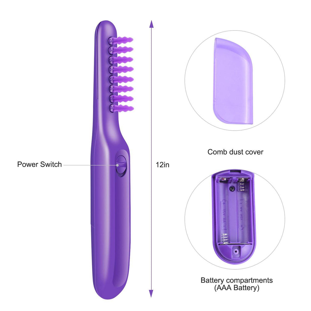 Portable Electric Detangling Wet or Dry Tame The Mane Electric Detangling Brush with Brush Cover, Adults & Kids - Loving Lane Co