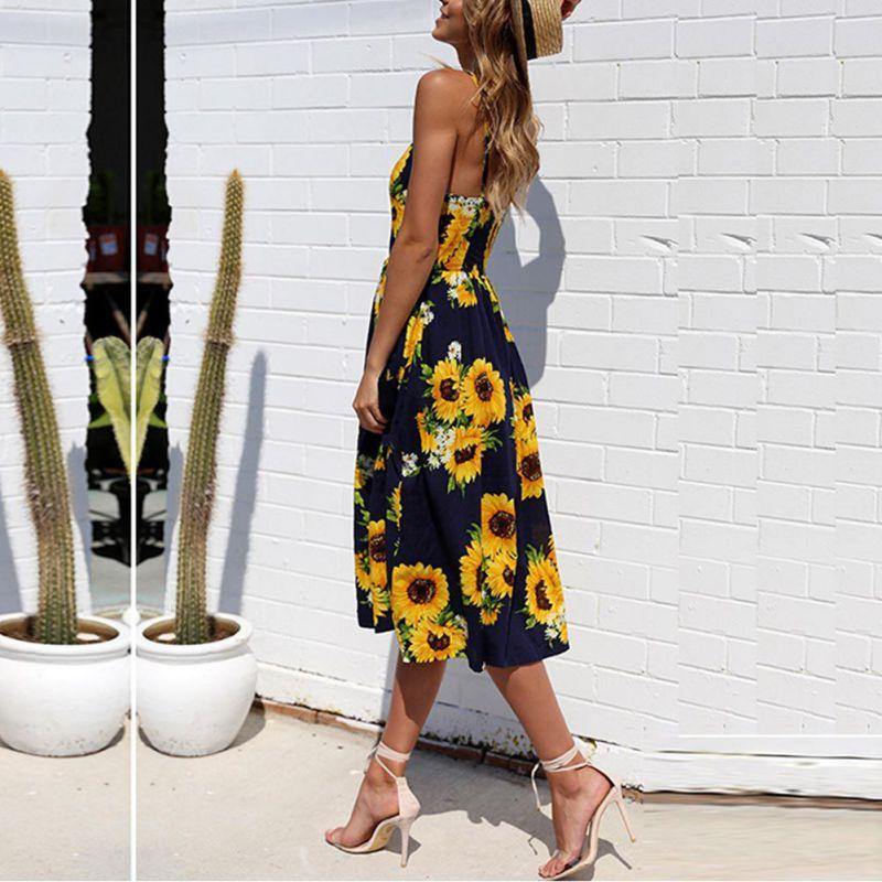 Womens Dresses Floral Maxi Spaghetti Strap Midi Dresses 16 Prints - Loving Lane Co