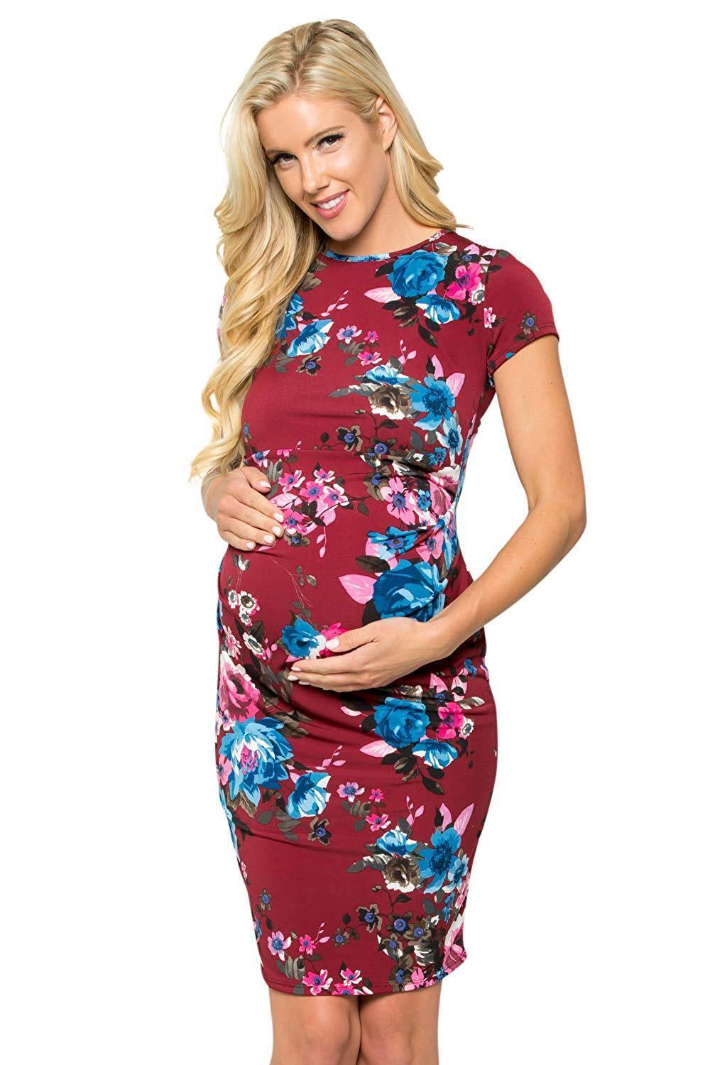 Adorable Women's Floral Print Maternity Dresses