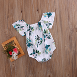 Adorable Newborn Baby Girl Flower Trumpet Sleeves Romper 0-24 Months