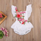 Adorable White Floral and Black Floral Baby Rompers