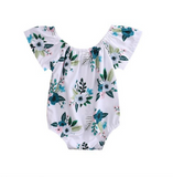 Adorable Newborn Baby Girl Flower Trumpet Sleeves Romper 0-24 Months