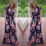 Long Maxi Floral Dress in 5 Colors Small to Plus Sizes