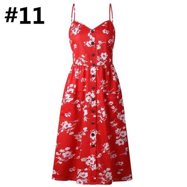 Womens Dresses Floral Maxi Spaghetti Strap Midi Dresses 16 Prints - Loving Lane Co