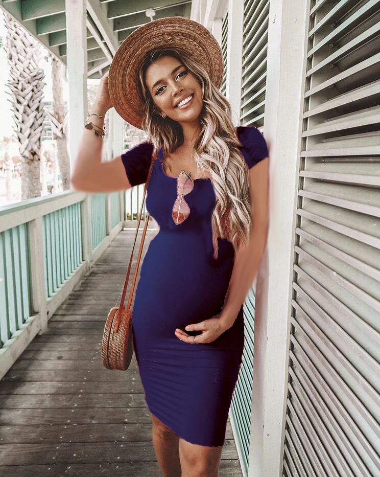 Short sleeve pregnant dress - Loving Lane Co