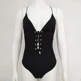 Deep V Front Plunging Bodysuit Top in Black, Green, and White