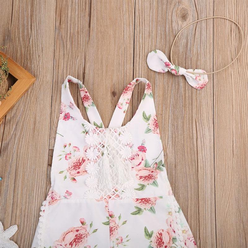 Baby Girl cute Floral Romper and matching headband