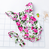 Baby Girl Romper Set On Sale 2 Infant Adorable Pink and White Floral Rompers