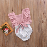 Ruffles Romper Infant Baby Girls Floral Patchwork Romper 0-24M