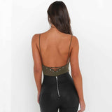 Deep V Front Plunging Bodysuit Top in Black, Green, and White