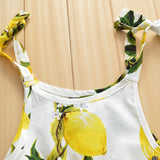 Lemon Print Camisole Tassel Dress For Baby Girl