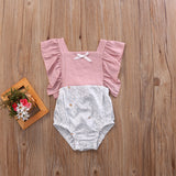 Ruffles Romper Infant Baby Girls Floral Patchwork Romper 0-24M