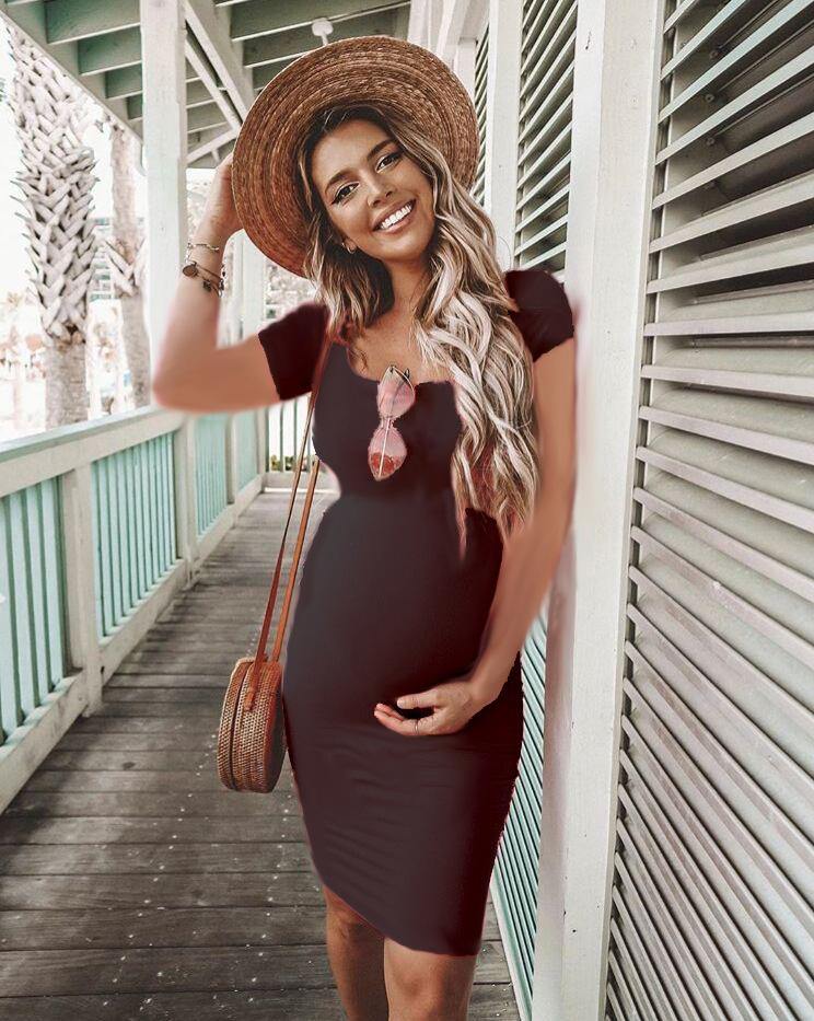 Short sleeve pregnant dress - Loving Lane Co