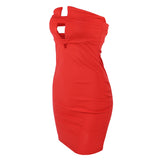 Womens Strapless Dodycon Dress in REd, White, and Black