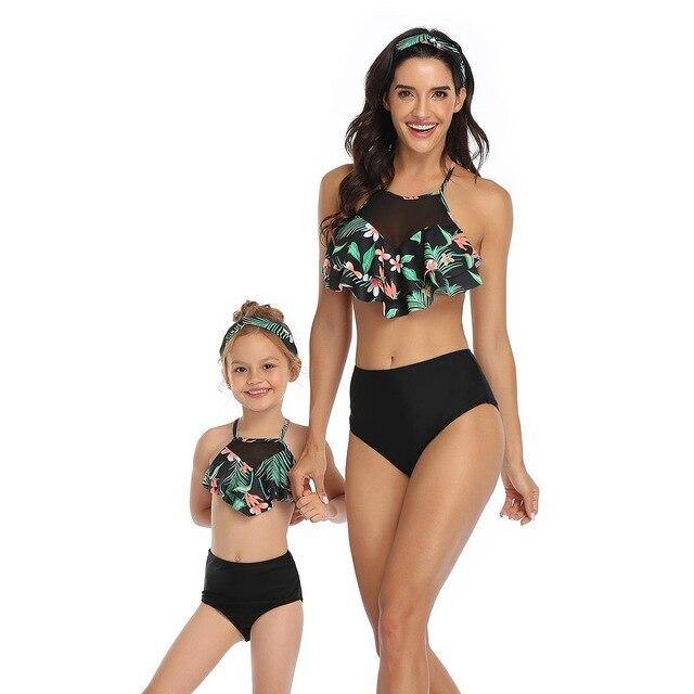  Mommy Daughter Matching Swimwear Sets High New Matching Swimsuits