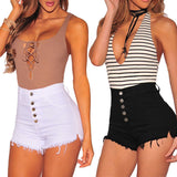 Womens High Waisted Shorts Black and White Sexy Shorts