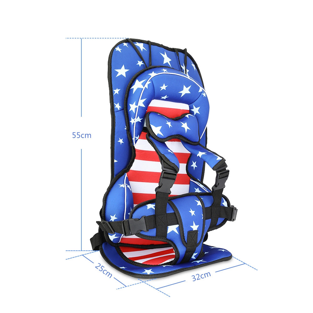Folding Travel Car Seat Portable Lightweight American Flag Booster Seats