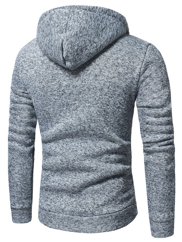 Mens Gray Botton Top Hoodie