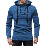 Mens Gray Botton Top Hoodie