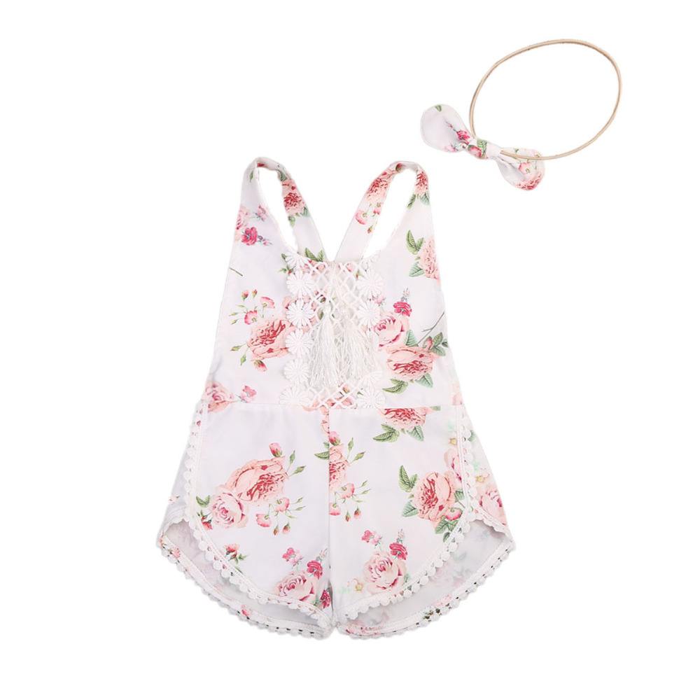 Baby Girl cute Floral Romper and matching headband