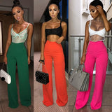 New Women's High waist Chic Pants in Pink Green and Orange