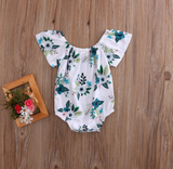 Adorable Newborn Baby Girl Flower Trumpet Sleeves Romper 0-24 Months