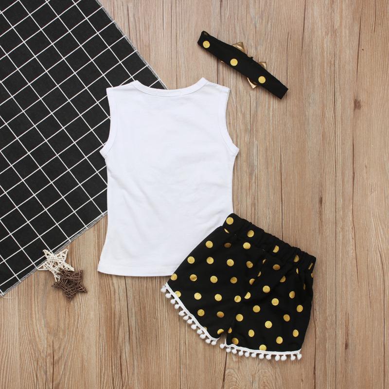 Feather pattern sleeveless top + shorts two-piece children's wear - Loving Lane Co