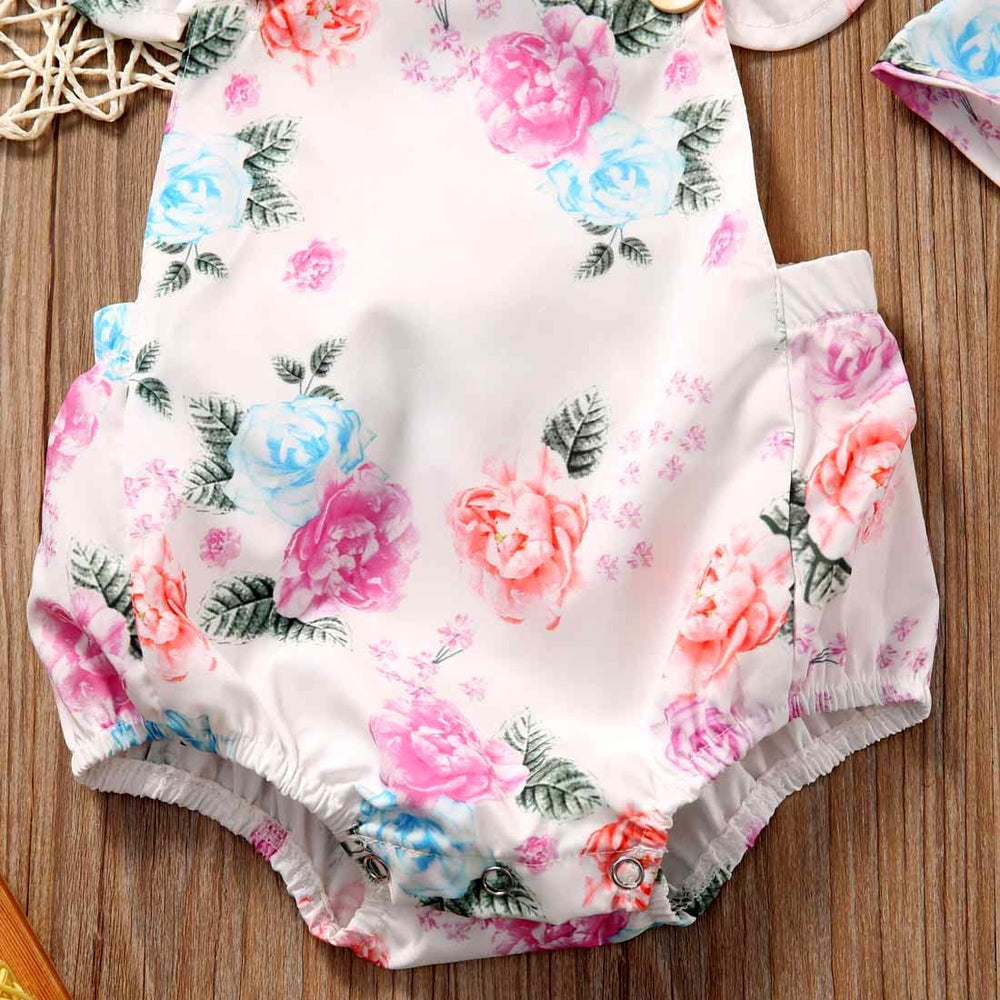 Classic Style Baby Girls Romper and Matching Headband