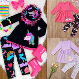 Toddler Girl Clothing Unicorn 2 Piece Outfits T Shirt and Leggings