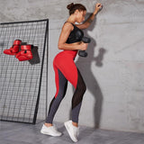 Womens Red and Grey Durable Breathable Workout Leggings - Loving Lane Co