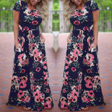 Long Maxi Floral Dress in 5 Colors Small to Plus Sizes