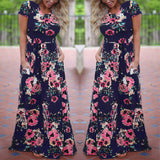 Long Maxi Floral Dress in 5 Colors Small to Plus Sizes