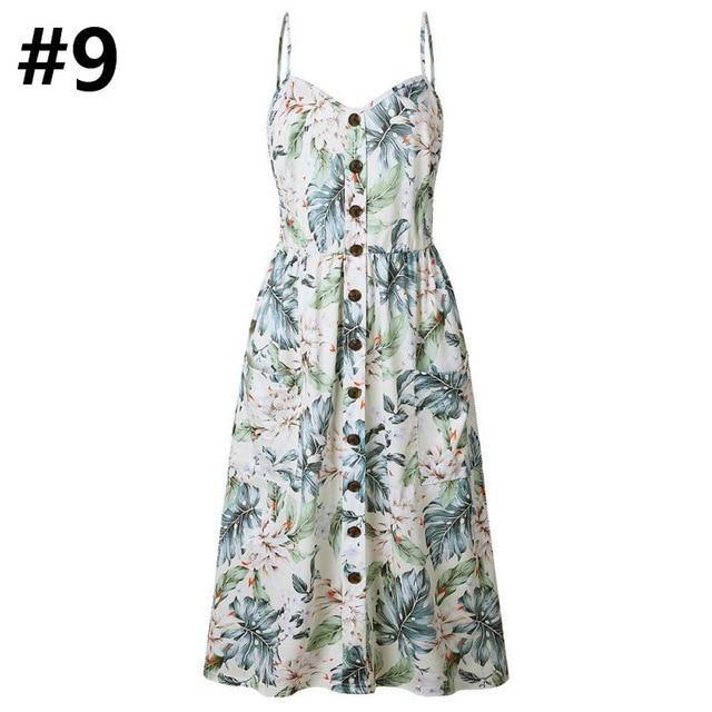 Womens Dresses Floral Maxi Spaghetti Strap Midi Dresses 16 Prints - Loving Lane Co