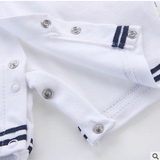 Summer cotton baby short-sleeved triangle navy sailor style jumpsuit - Loving Lane Co