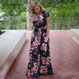 Long Maxi Floral Dress in 5 Colors Small to Plus Sizes
