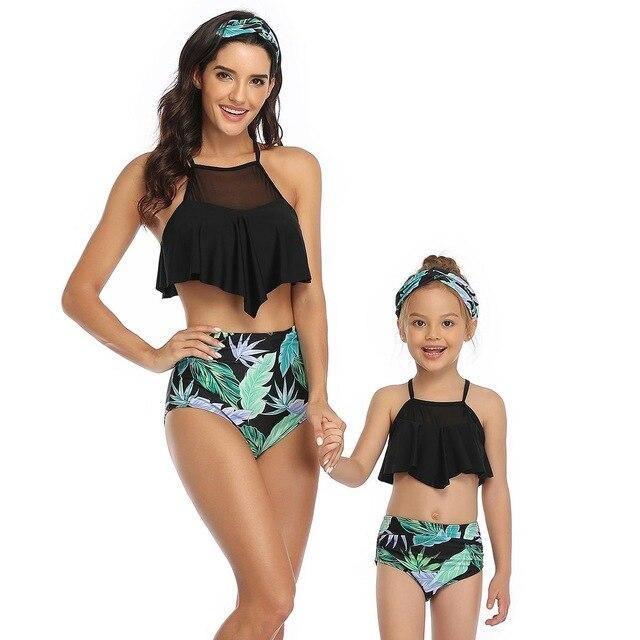  Mommy Daughter Matching Swimwear Sets High New Matching Swimsuits