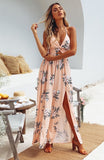 Women Maxi Summer Evening Party Dress Slit Leg Spilt Sundress