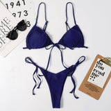 Solid Print String Tie Side Bikini Sets in 13 Colors