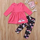Toddler Girl Clothing Unicorn 2 Piece Outfits T Shirt and Leggings