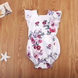 Baby Girls Floral Romper White Floral Lace Embroidered One Piece - Loving Lane Co