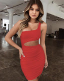 Sexy One Shoulder Bodycon Mini Dresses