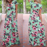 Long Maxi Floral Dress in 5 Colors Small to Plus Sizes