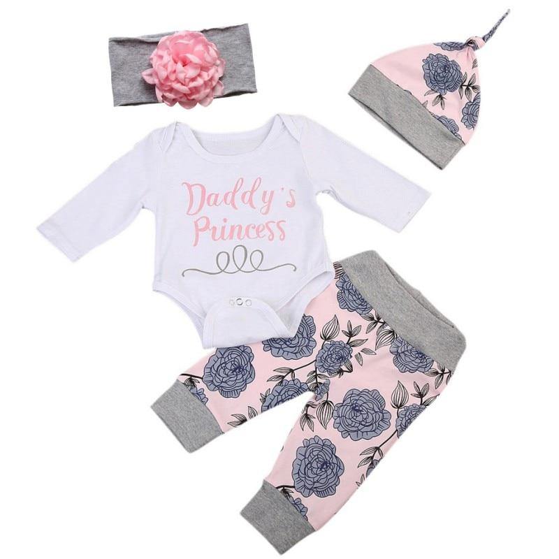 Baby Girls Cotton Regular Full Sleeve O-Neck Floral Pattern Pullover Cotton Blends Clothes Set